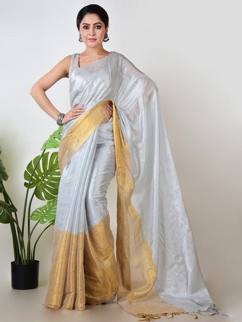 women color block printed saree with blouse - 21968631 - Standard Image - 0