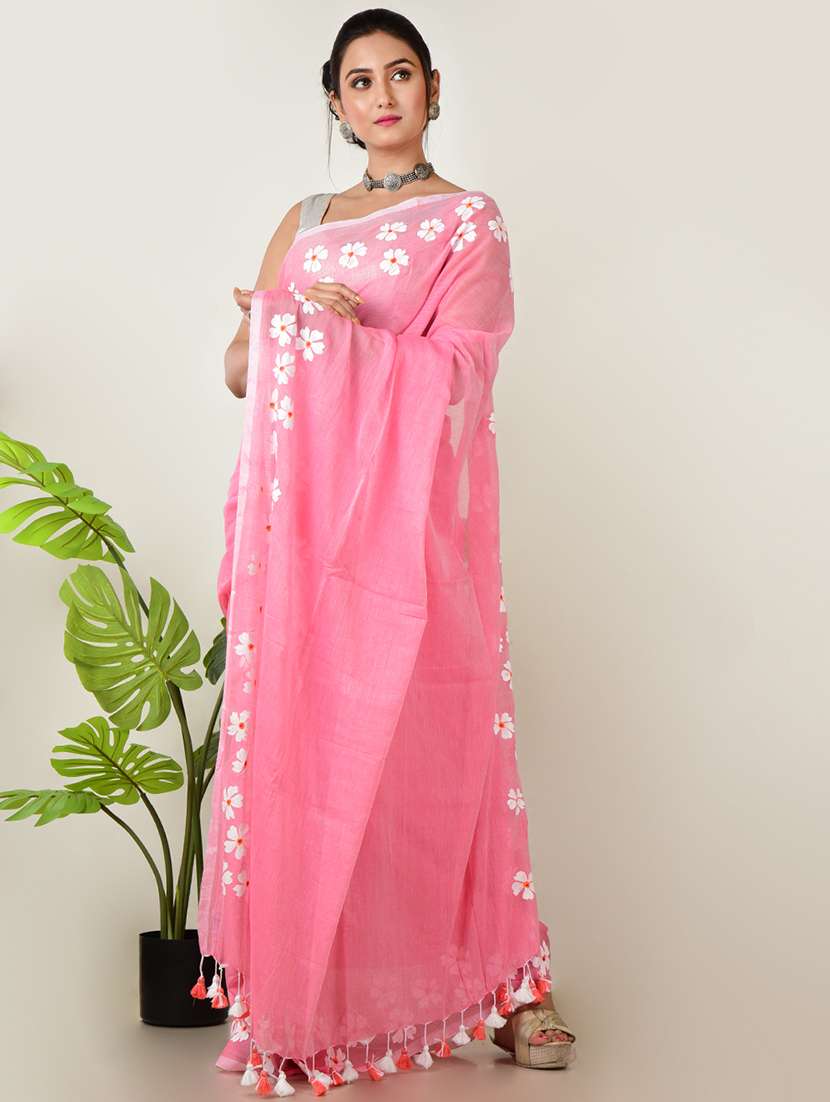 women floral bordered saree with blouse - 21968643 - Standard Image - 1