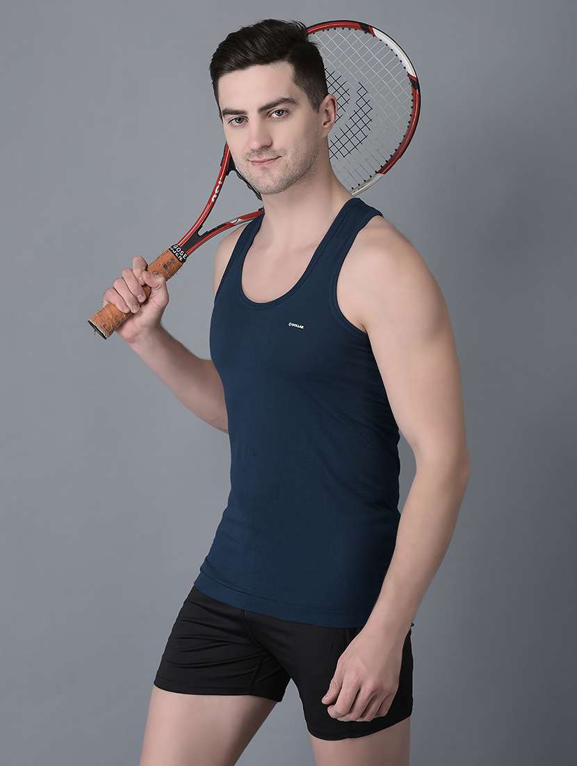 men pack of 2 solid scoop neck vest - 21968678 -  Standard Image - 1