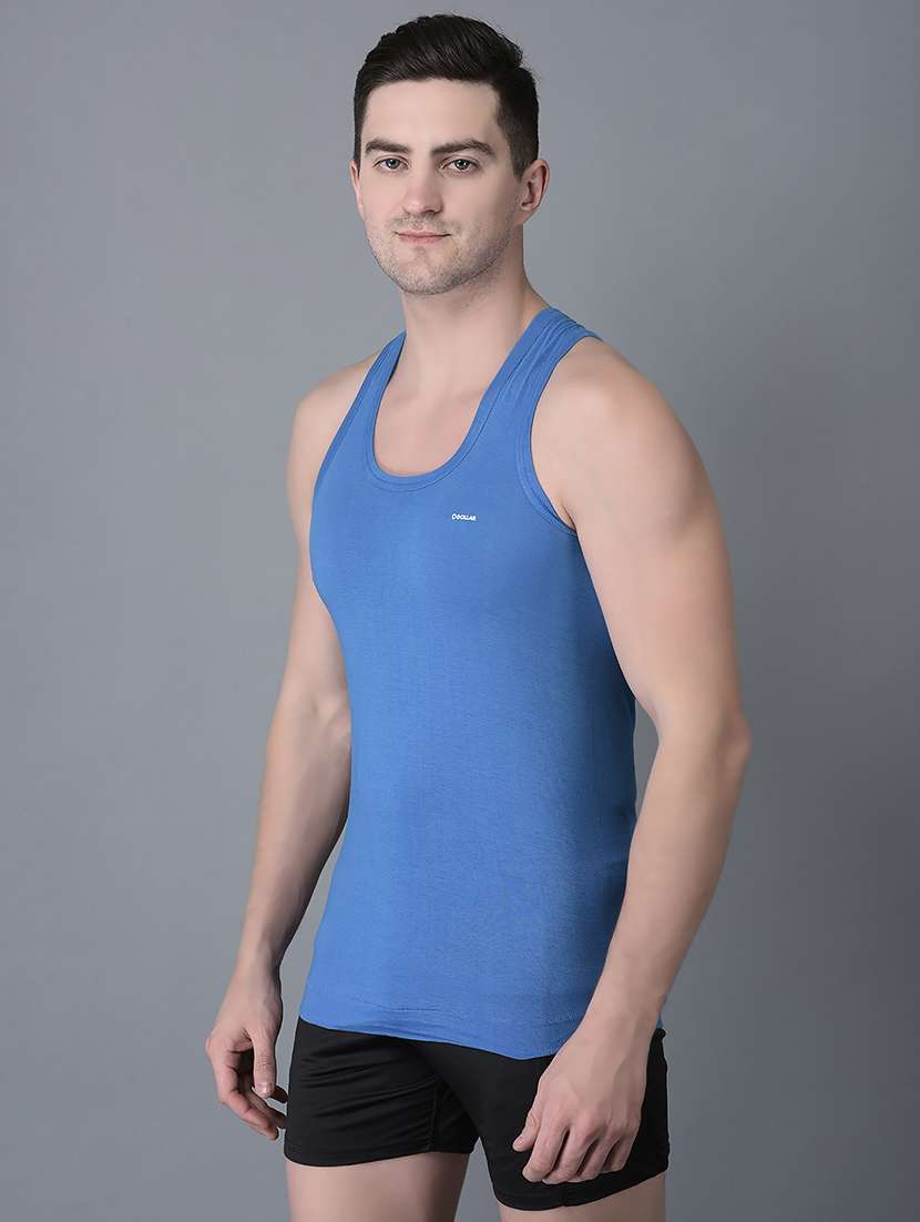 men pack of 2 solid scoop neck vest - 21968682 -  Standard Image - 1