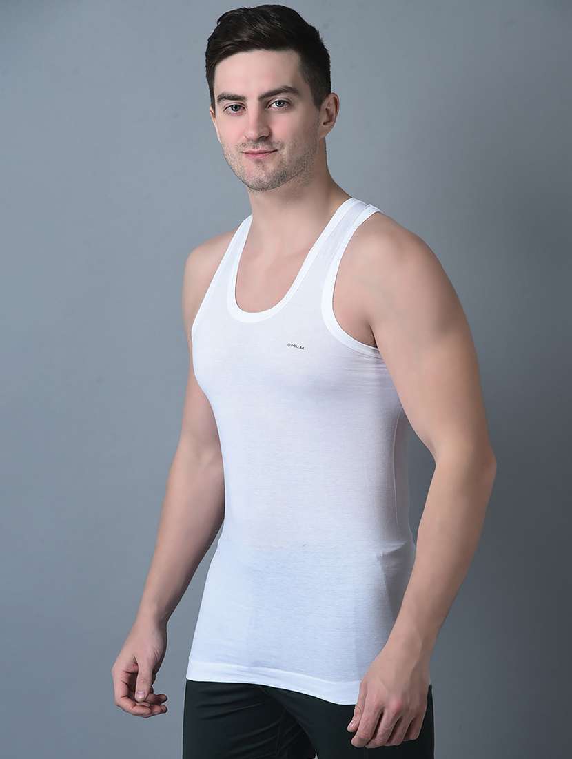 men pack of 2 solid scoop neck vest - 21968690 -  Standard Image - 1