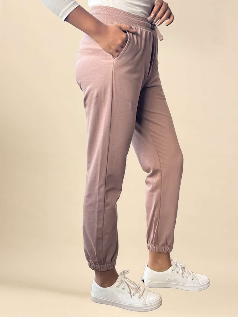 women solid mid rise regular fit jogger - 21968707 -  Standard Image - 1