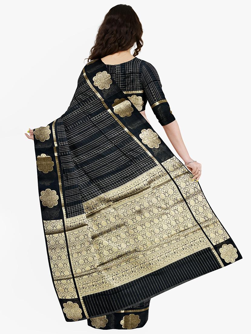 women checkered bordered saree with blouse - 21968733 - Standard Image - 1