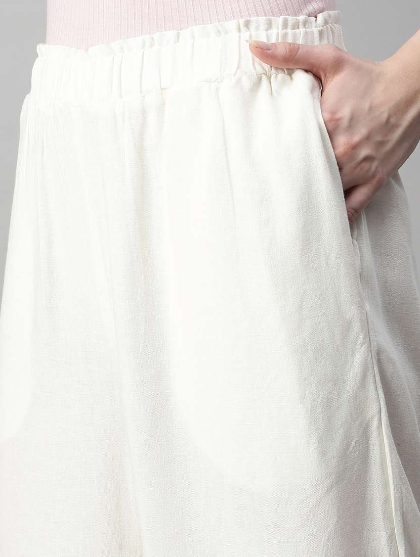 women solid high rise flared palazzo - 21968737 -  Standard Image - 4