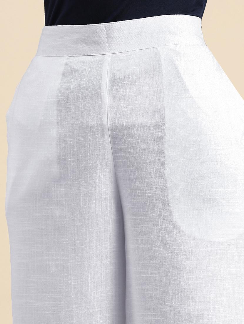 women solid high rise straight palazzo - 21968740 - Standard Image - 4