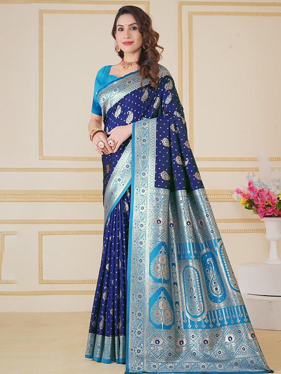 women self design banarasi saree with blouse - 21968745 - Zoom Image - 0