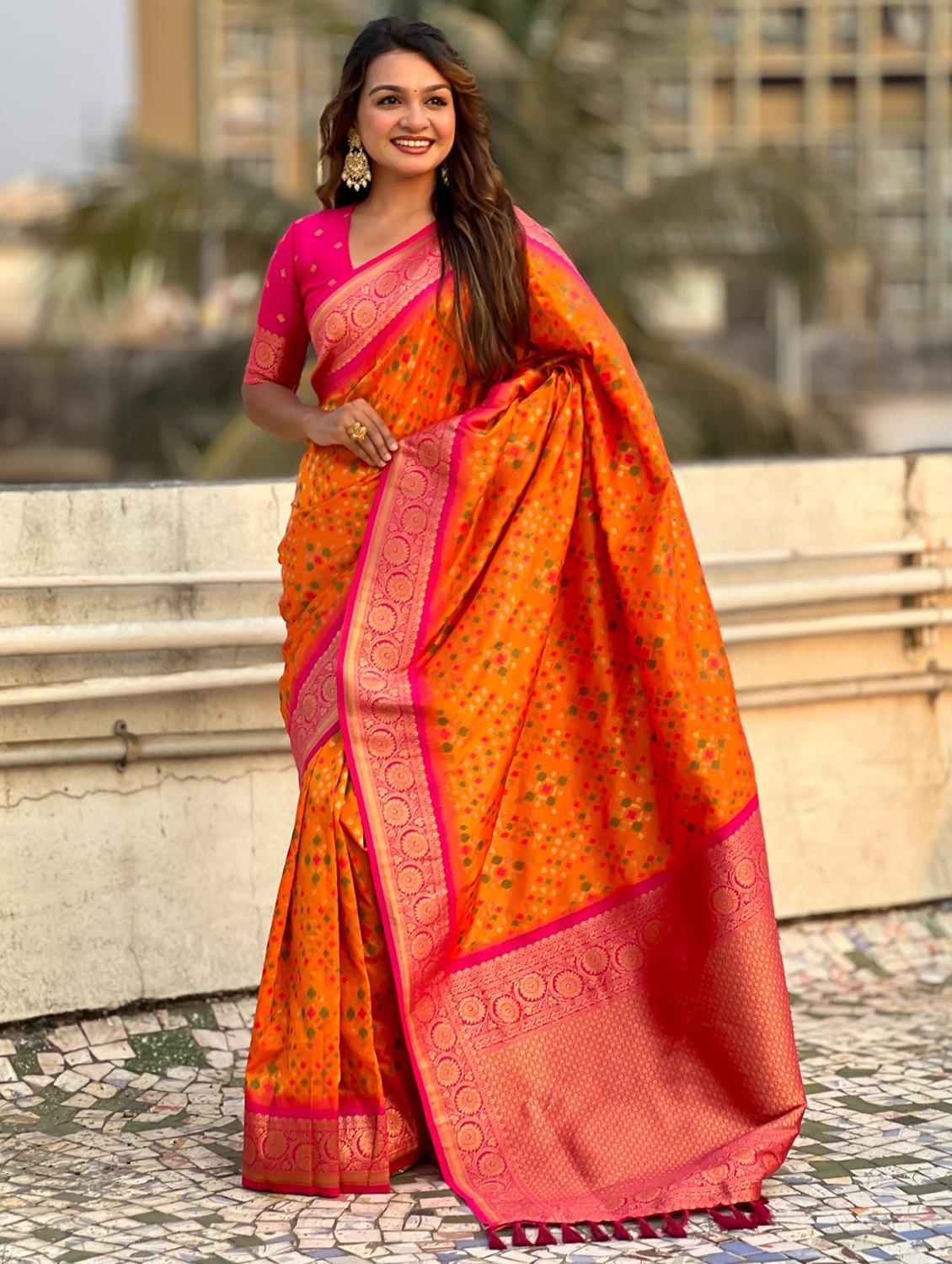 women self design patola saree with blouse - 21968792 -  Standard Image - 1