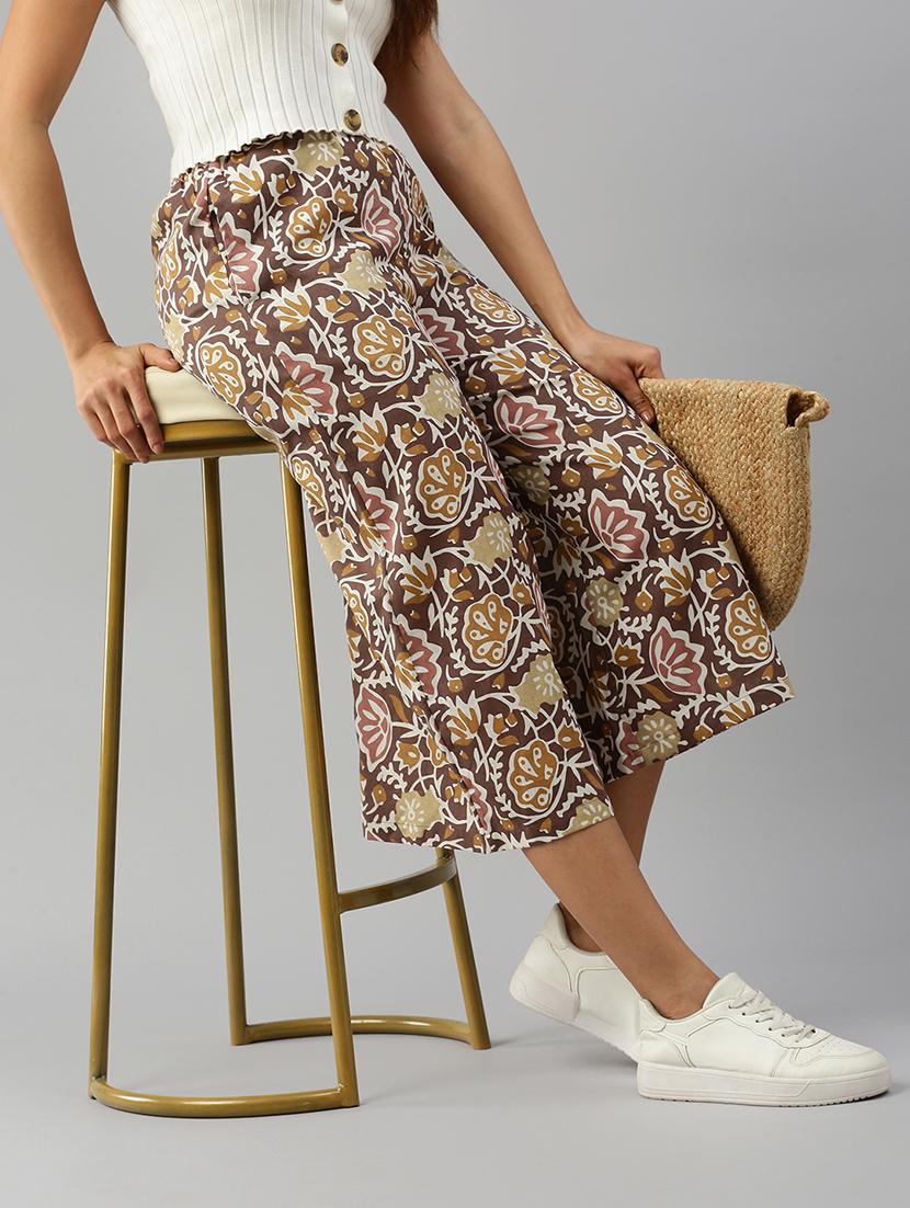 women beige mid rise printed culotte - 21968814 - Zoom Image - 0