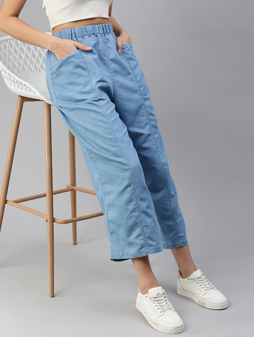 blue cotton trousers - 21968816 -  Zoom Image - 0