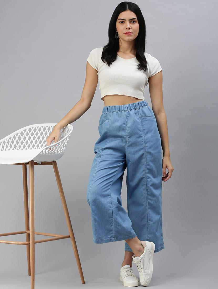 blue cotton trousers - 21968816 - Standard Image - 4