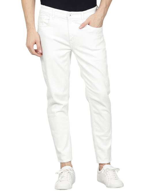 men solid mid rise slim fit jean