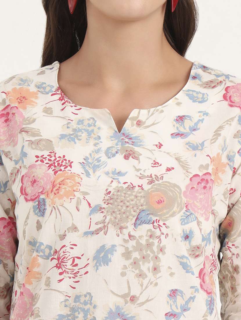 women printed notch neck co-ord set - 21969117 - Standard Image - 4