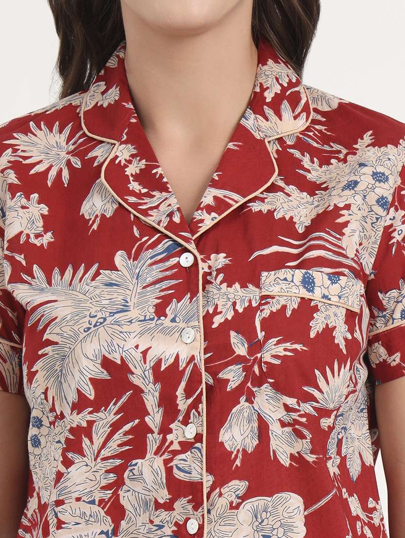 women printed nightwear shorts set - 21969120 - Standard Image - 4