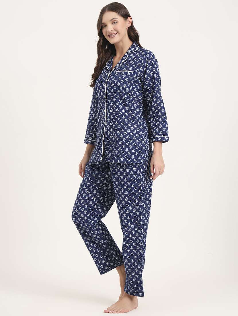 women printed long sleeve nightwear pyjama set - 21969121 - Standard Image - 1