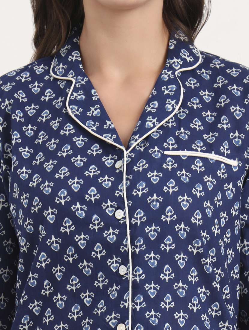 women printed long sleeve nightwear pyjama set - 21969121 - Standard Image - 4