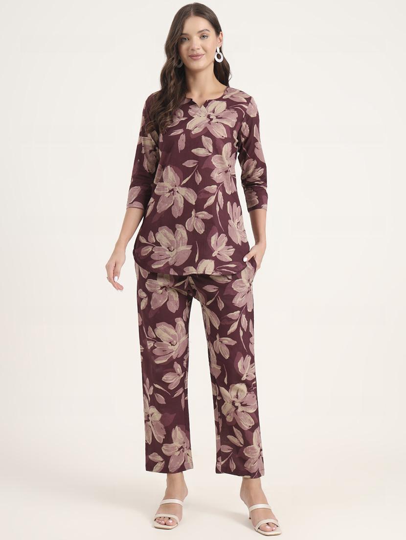 women floral print notch neck co-ord set - 21969123 -  Standard Image - 1