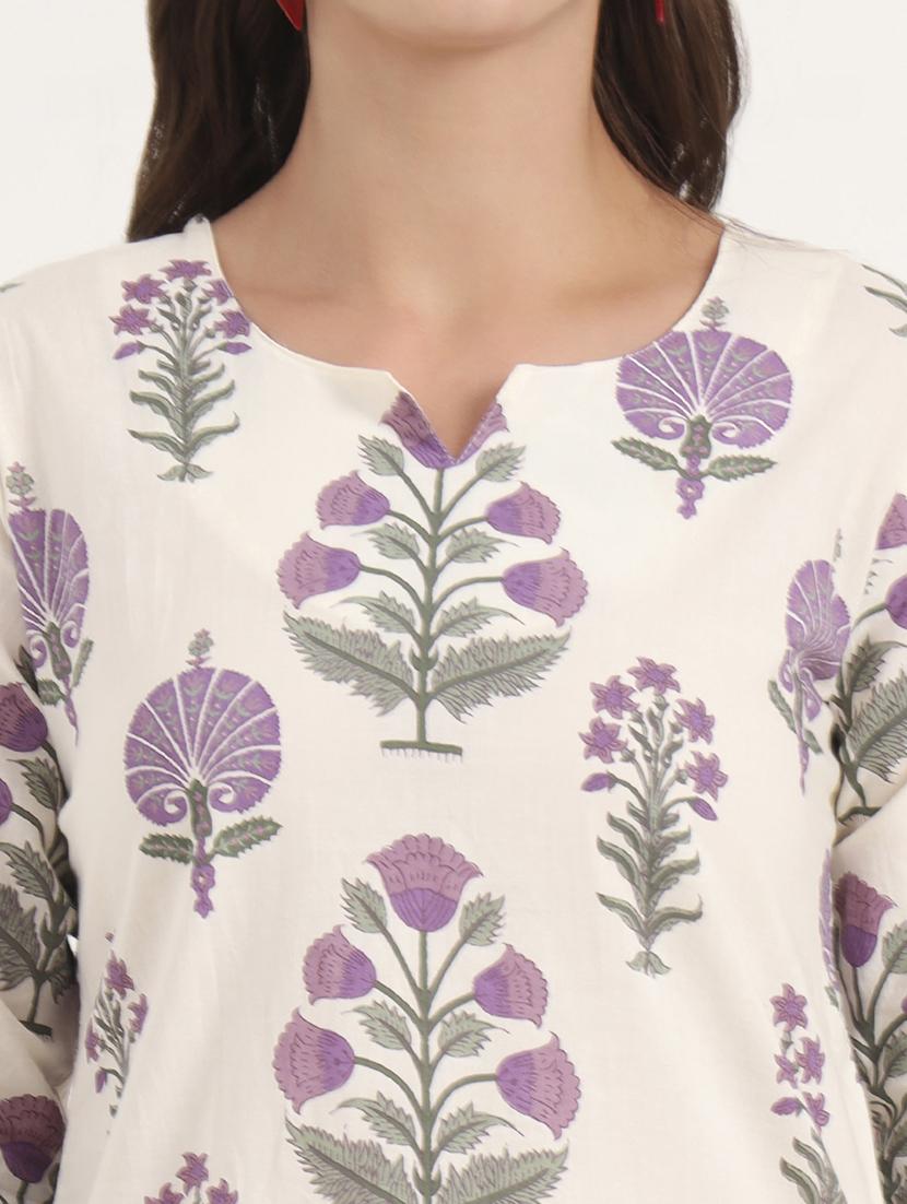 women printed notch neck co-ord set - 21969124 - Standard Image - 4