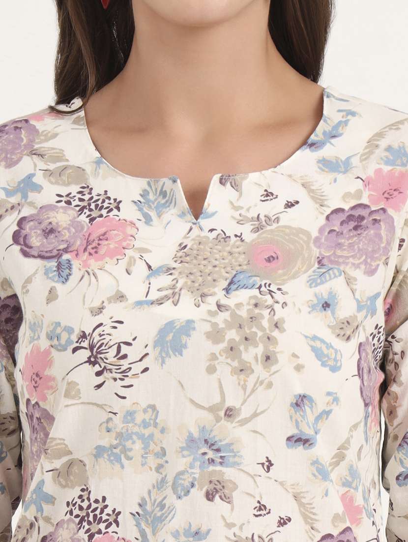 women printed notch neck co-ord set - 21969125 -  Standard Image - 4