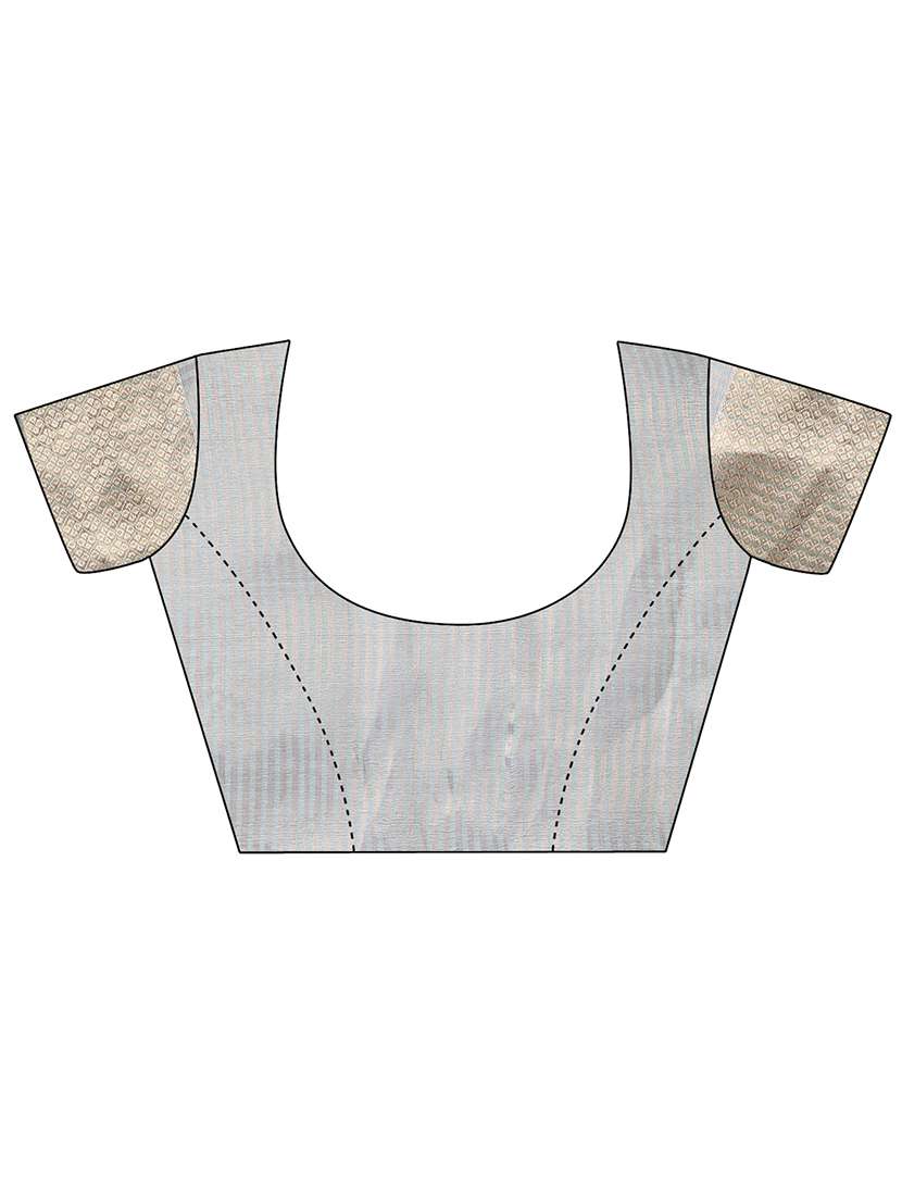 women solid with bordered saree with blouse - 21969150 -  Standard Image - 4