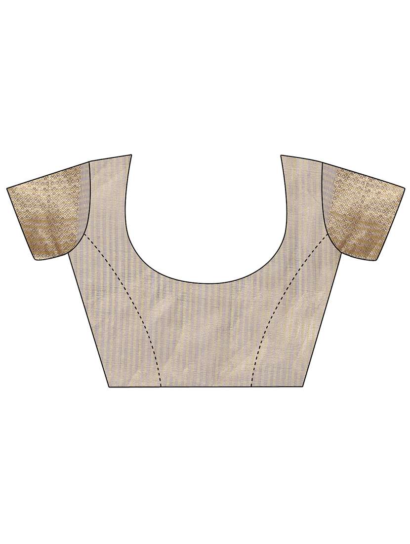 women solid with bordered saree with blouse - 21969152 - Standard Image - 4