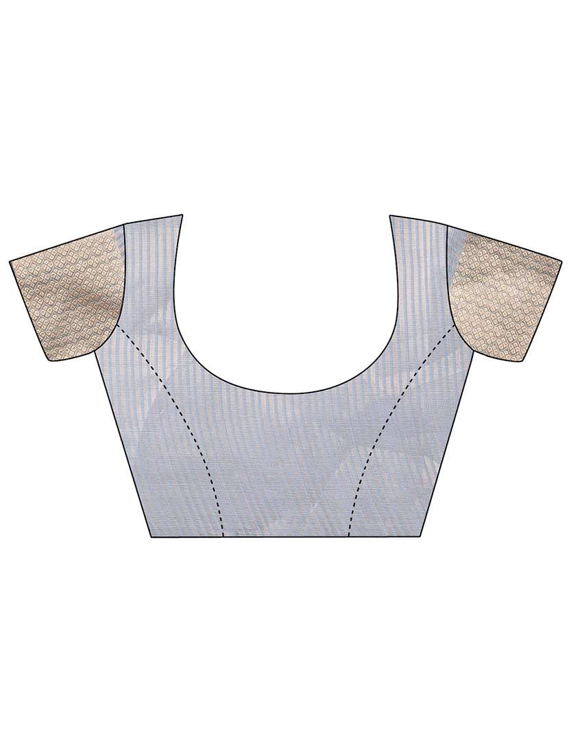 women solid with bordered saree with blouse - 21969154 -  Standard Image - 4