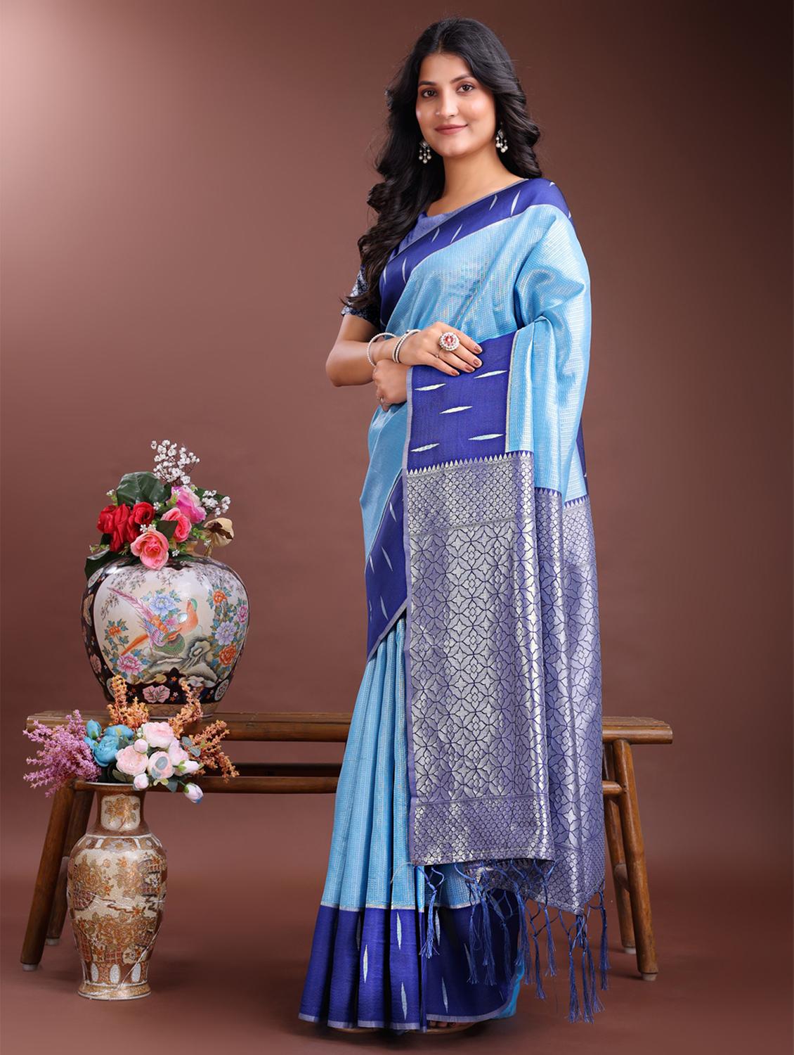 women self design southern silk saree with blouse - 21969181 - Standard Image - 1