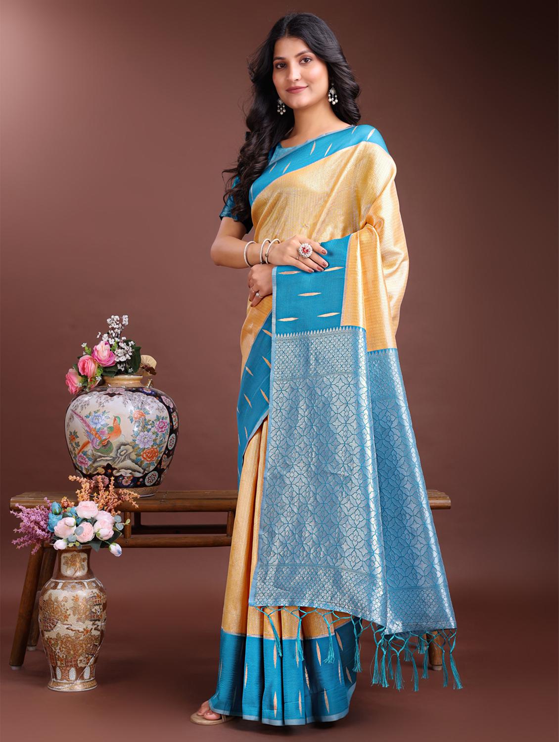 women self design southern silk saree with blouse - 21969183 - Standard Image - 1