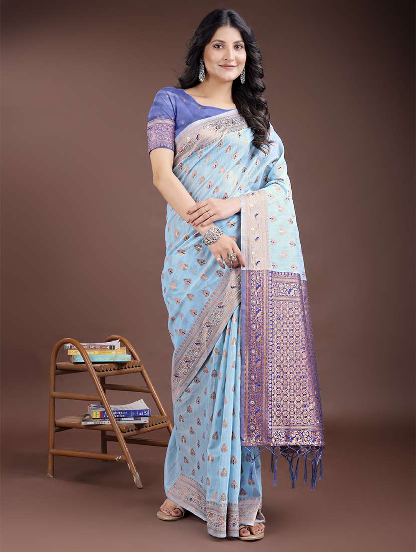 women self design bordered saree with blouse - 21969192 -  Standard Image - 1