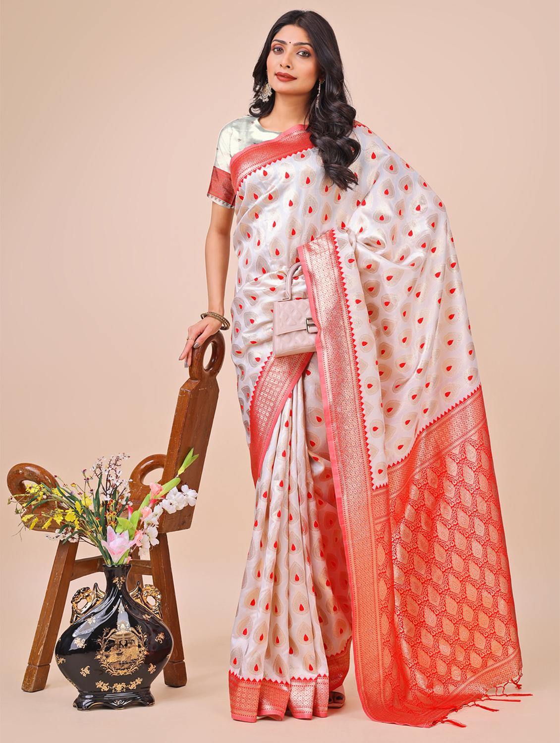 women self design banarasi saree with blouse - 21969224 - Zoom Image - 0