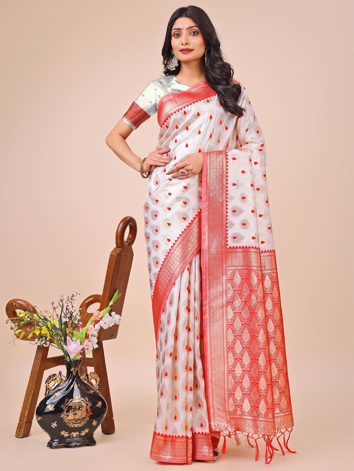 women self design banarasi saree with blouse - 21969224 - Standard Image - 1