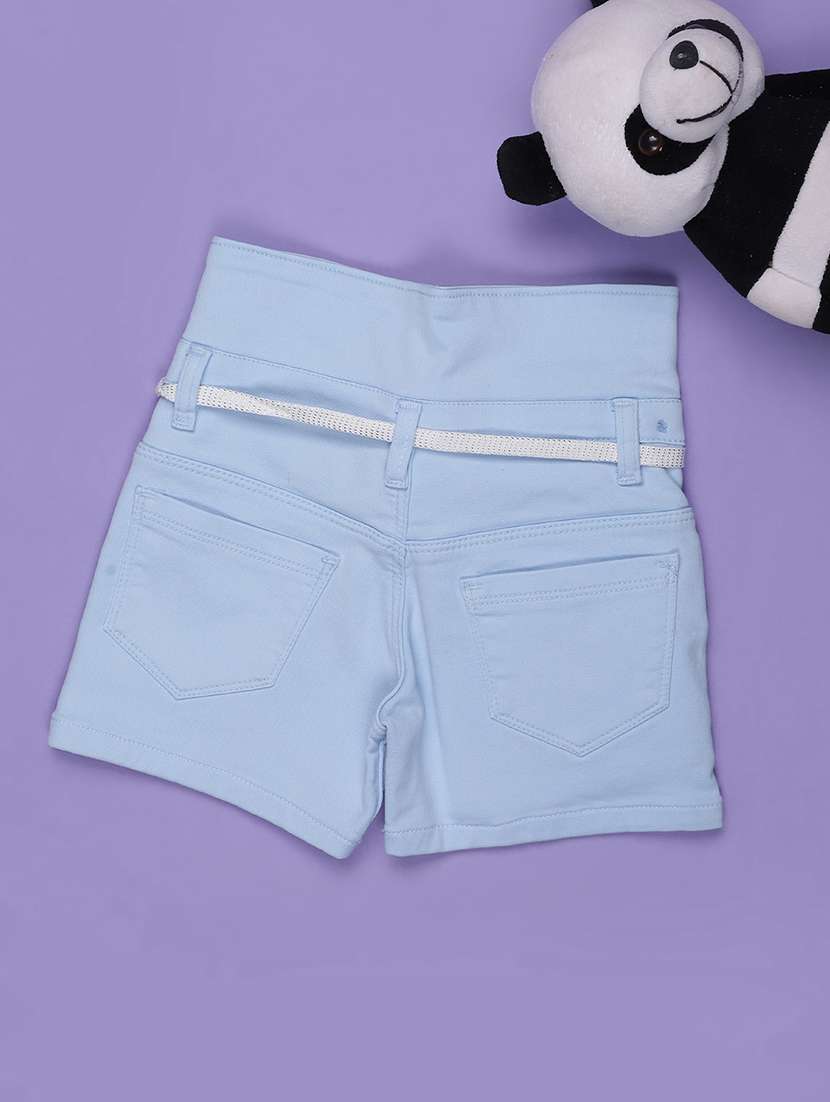 kids solid mid rise regular fit shorts  - 21969289 -  Standard Image - 1