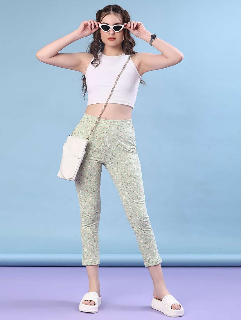 girls solid mid rise capri - 21969415 -  Standard Image - 4