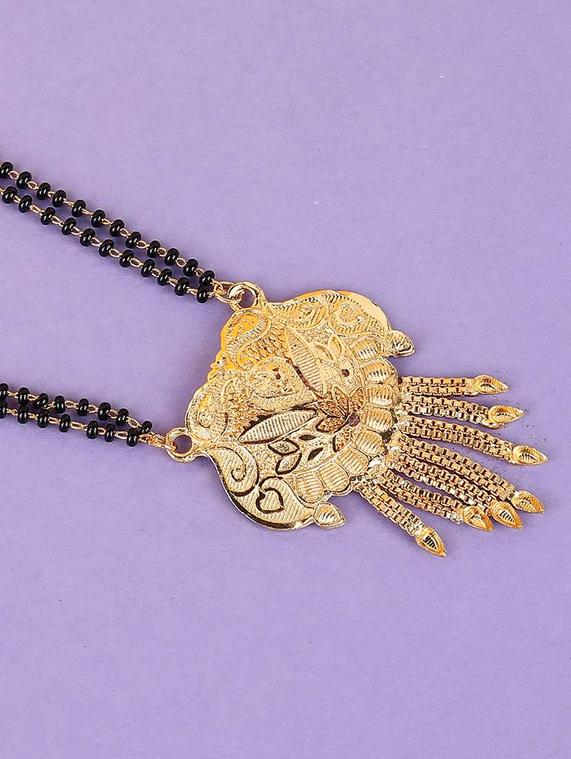 gold metal mangalsutra necklace - 21969567 -  Standard Image - 1