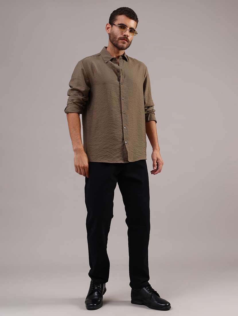 men solid long sleeve regular fit casual shirt - 21969607 -  Standard Image - 4