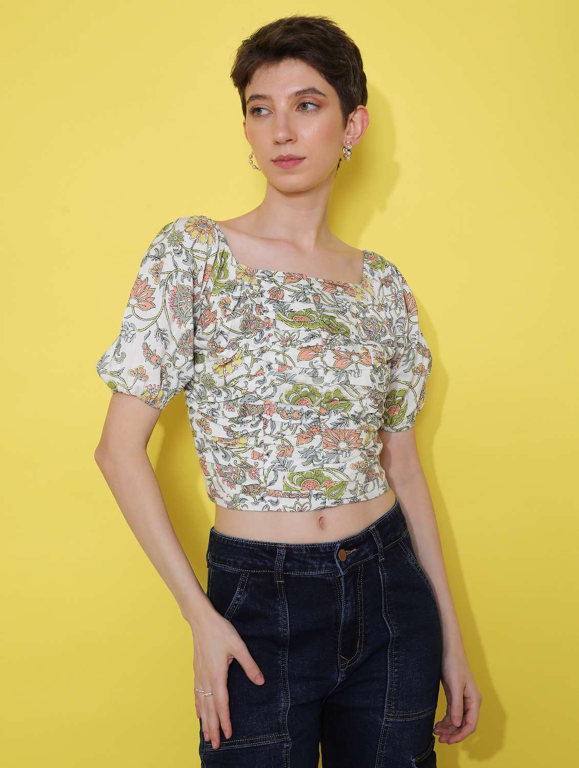 off white rayon top - 21969613 - Standard Image - 1