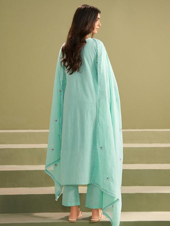 women self design long sleeve kurta pant with dupatta set - 21969636 -  Standard Image - 1
