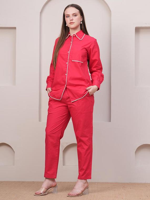 women red long sleeve ethnic co-ord set - 21969763 - Standard Image - 1