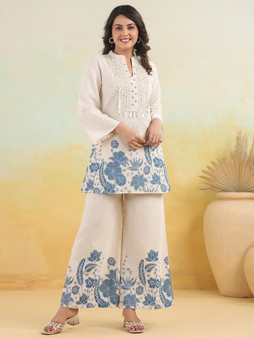 women floral long sleeve ethnic co-ord set - 21969784 -  Standard Image - 0