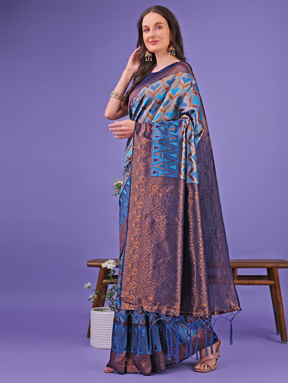 women self design banarasi saree with blouse - 21969840 - Standard Image - 1