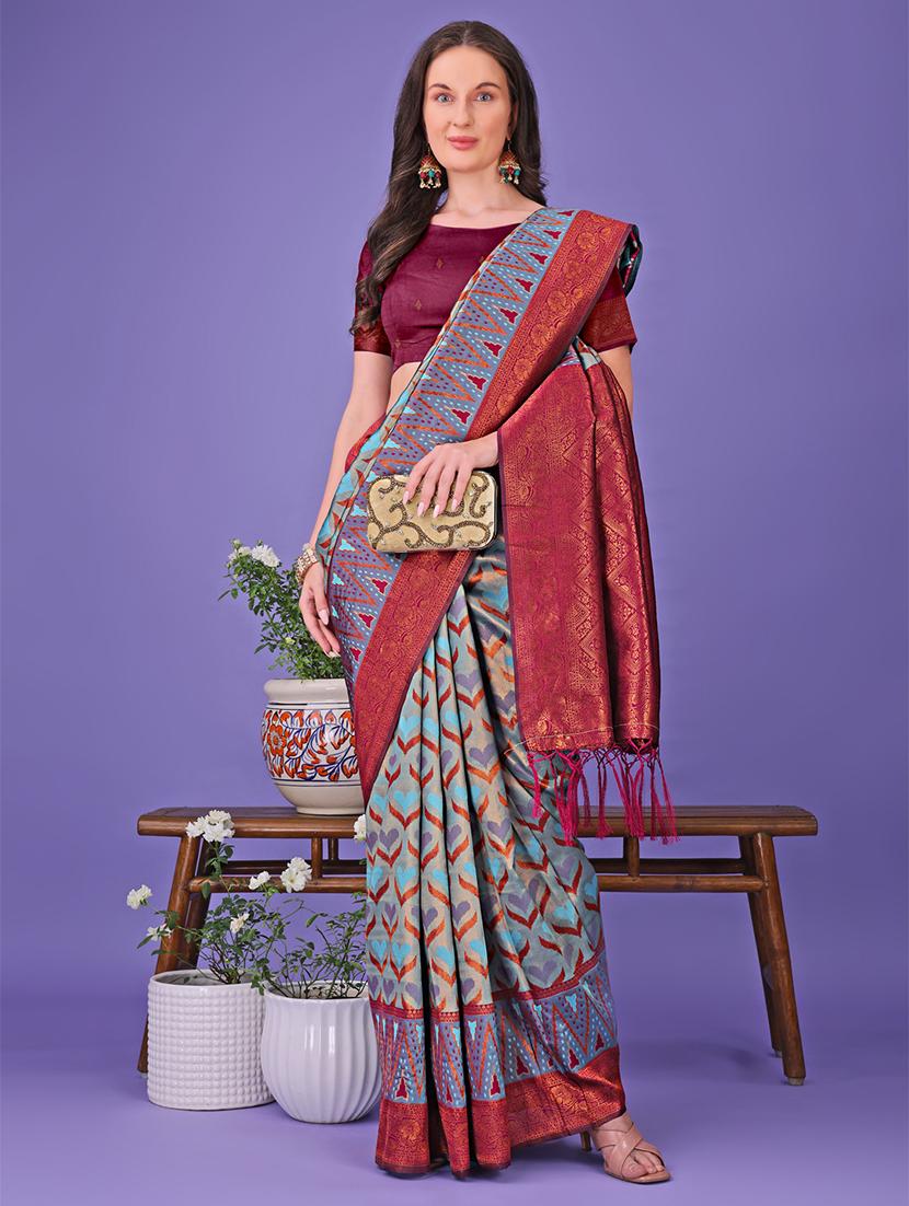 women self design banarasi saree with blouse - 21969841 -  Standard Image - 1