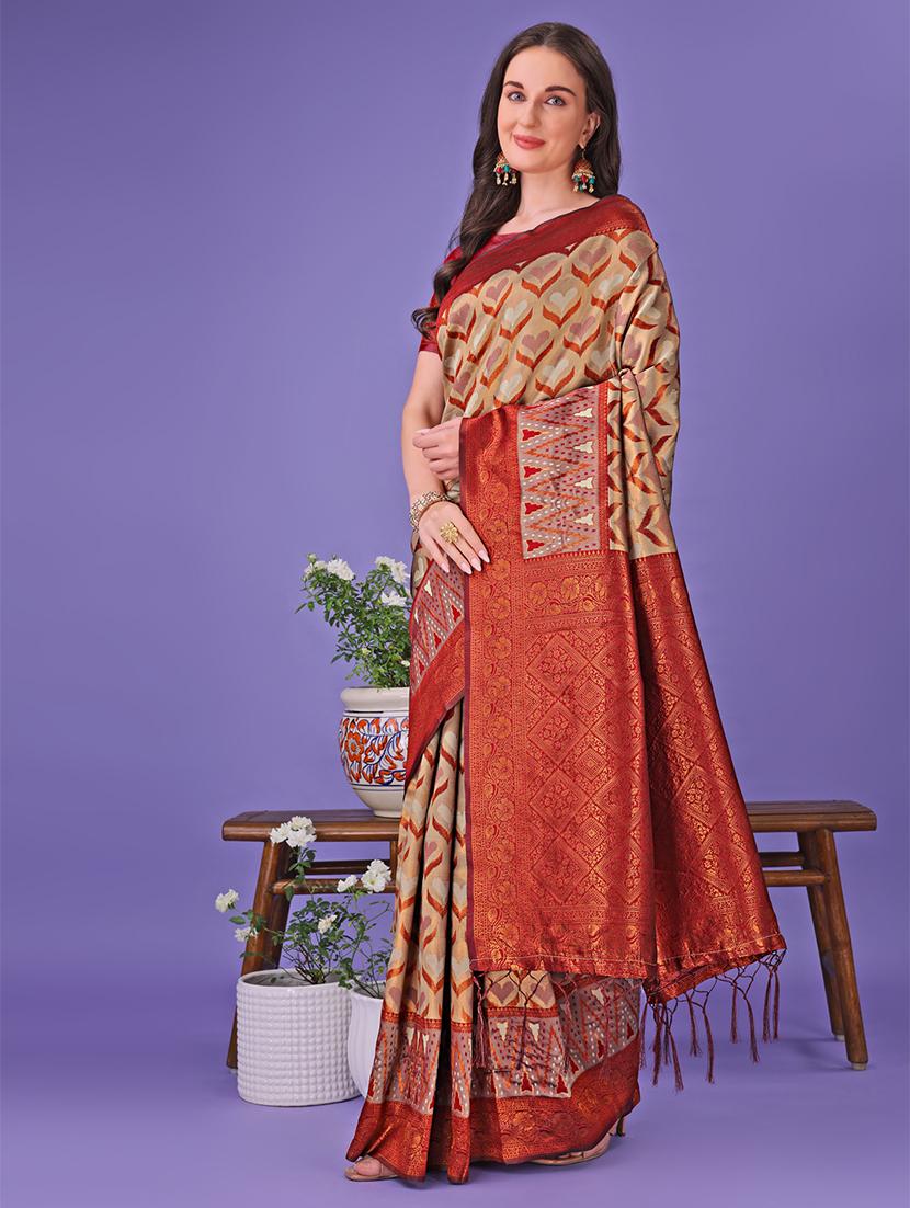 women self design banarasi saree with blouse - 21969844 - Standard Image - 1