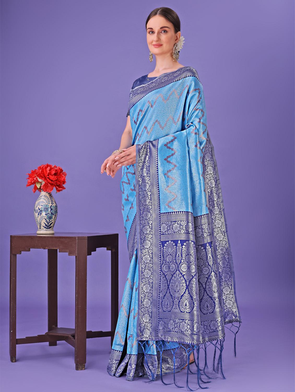 women self design banarasi saree with blouse - 21969849 - Standard Image - 1