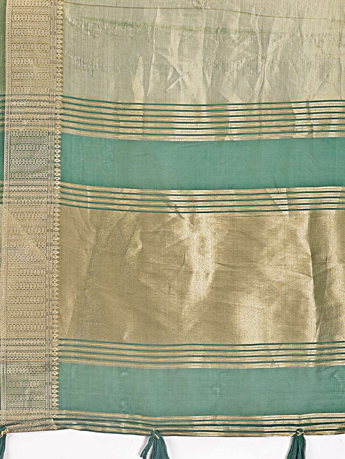 women solid with bordered saree with blouse - 21969866 - Standard Image - 4