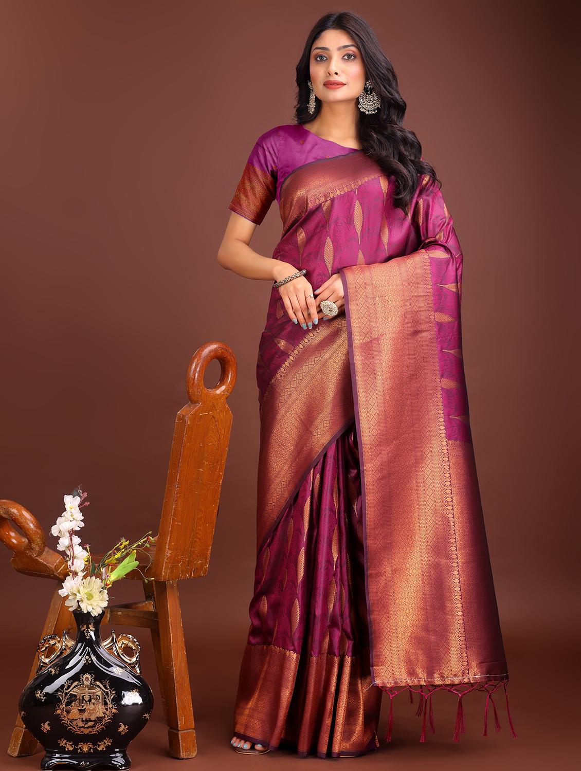 women self design banarasi saree with blouse - 21969909 - Zoom Image - 0