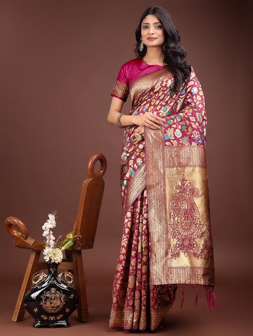 women self design banarasi saree with blouse - 21969930 -  Standard Image - 0