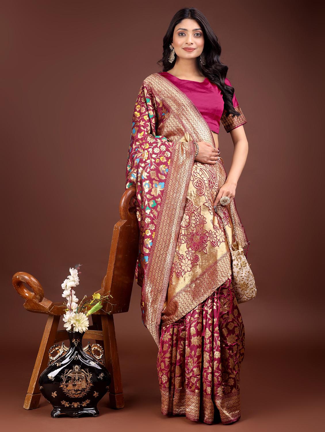women self design banarasi saree with blouse - 21969930 -  Standard Image - 1