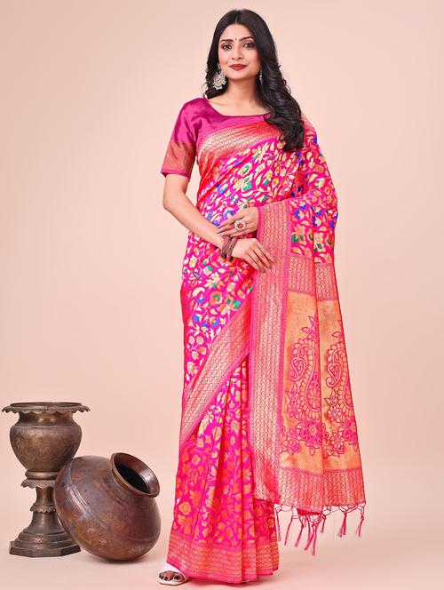 women self design banarasi saree with blouse - 21969931 - Standard Image - 0