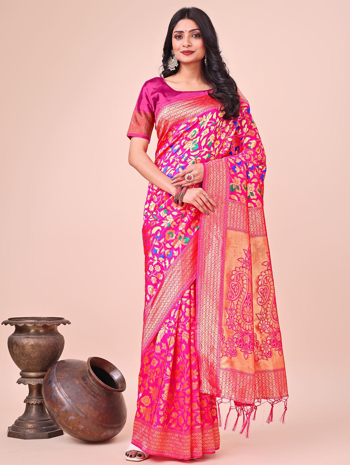 women self design banarasi saree with blouse - 21969931 - Zoom Image - 0