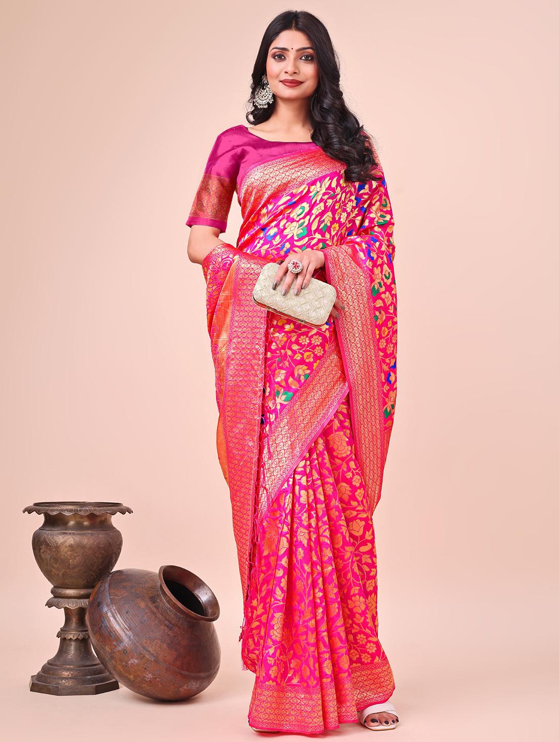 women self design banarasi saree with blouse - 21969931 - Standard Image - 1
