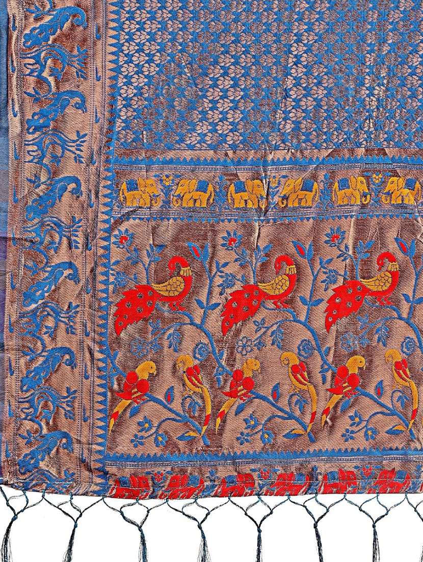 women self design paithani saree with blouse - 21969984 -  Standard Image - 4